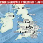 On the prowl: There are the 20 locations the DVLA has highlighted it will have